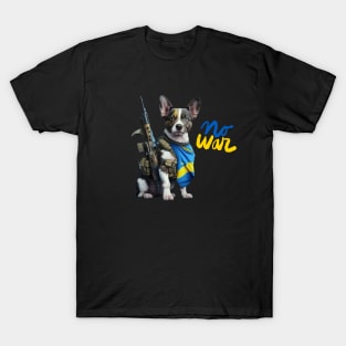 Dog Ukrainian Soldier, funny dog, dog lovers T-Shirt